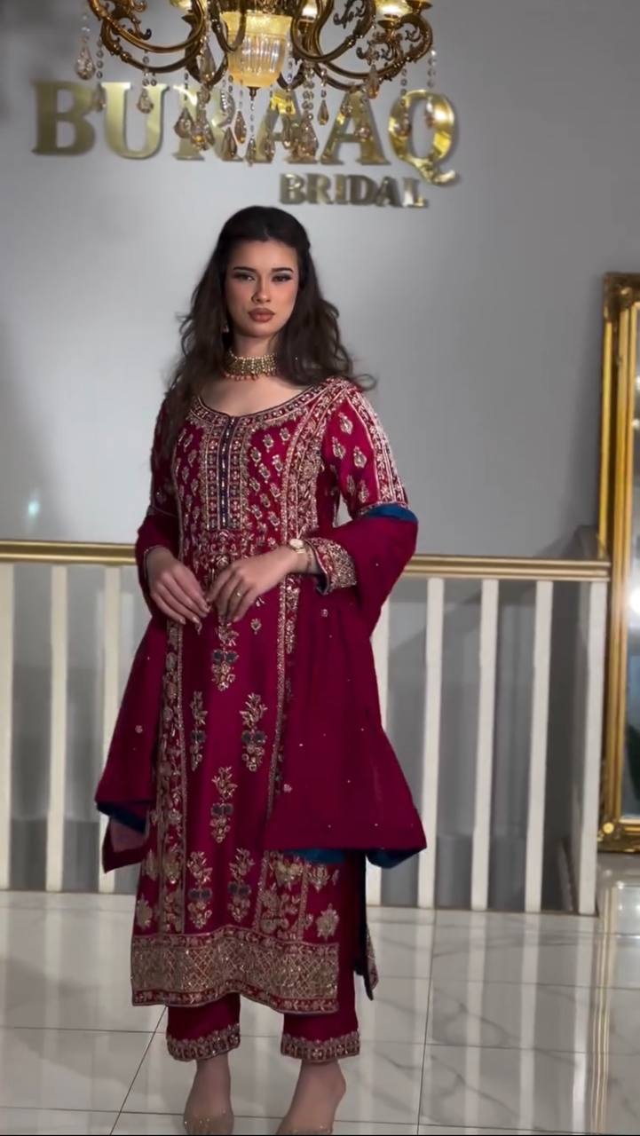 💥*Launching New Designer Party Wear Look Organza Pure Pakistani Suit , Pant and Dupatta*👌❤️