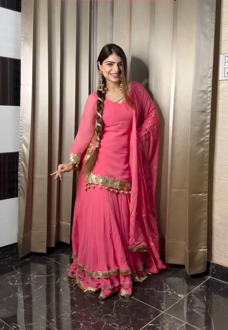 Rosy Radiance – Gold-Touched Pink Ensemble