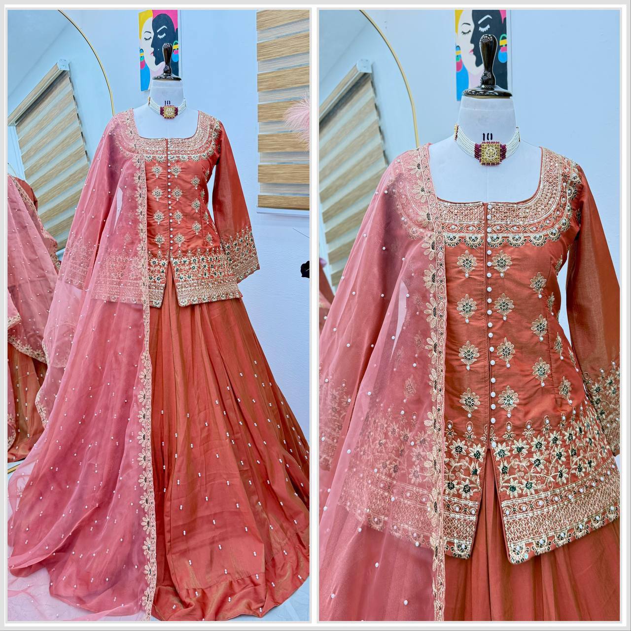 Luxurious Ethnic Sharara Suit Set with Exquisite Embroidery Work