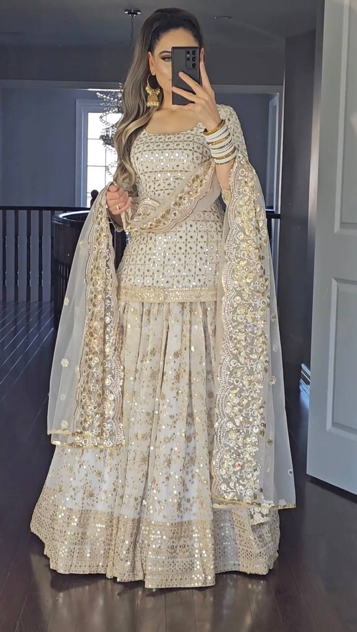 New Designer Party Wear Look Top , Lengha And Dupatta UC-418