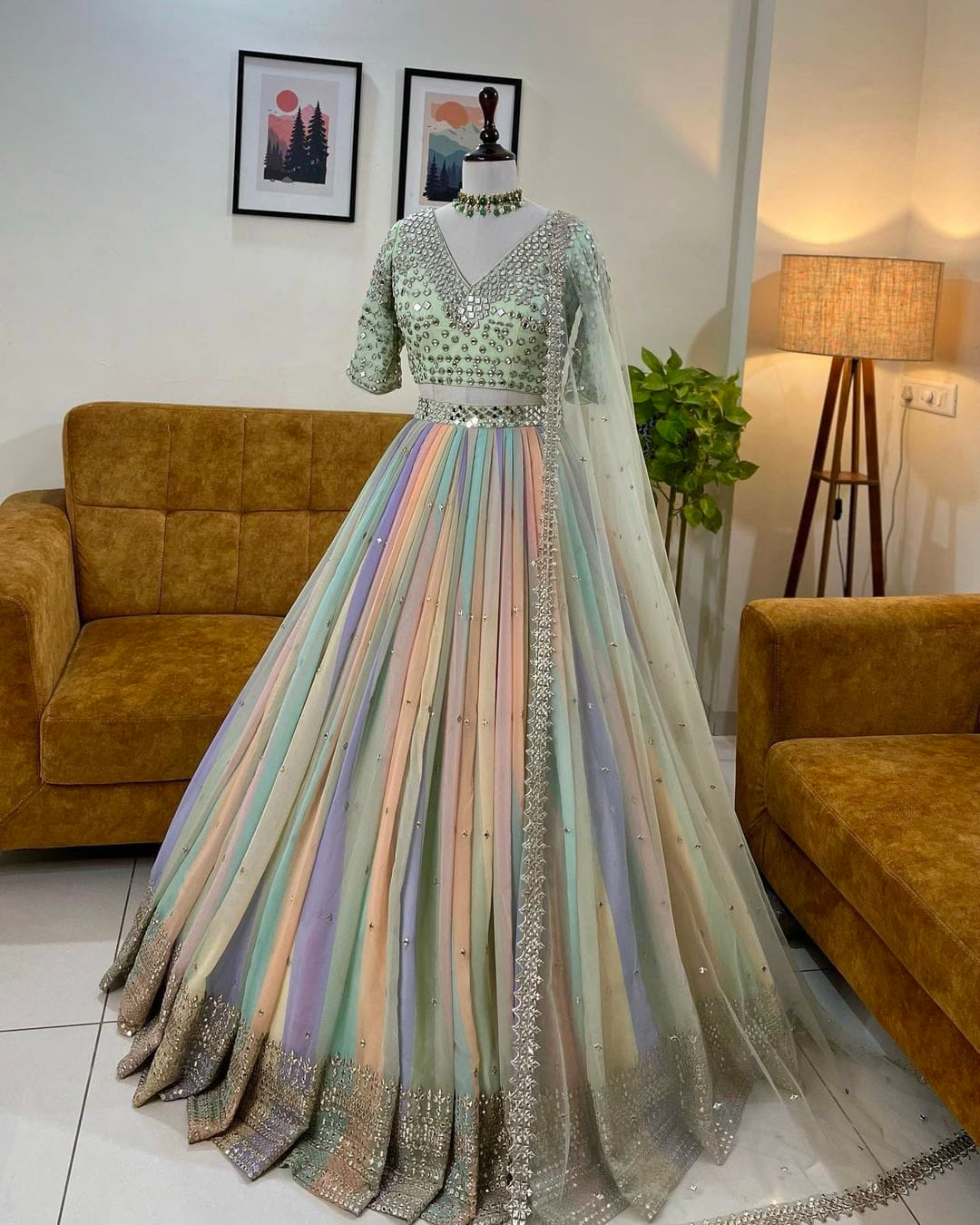 Lehenga choli Multi colour digital print