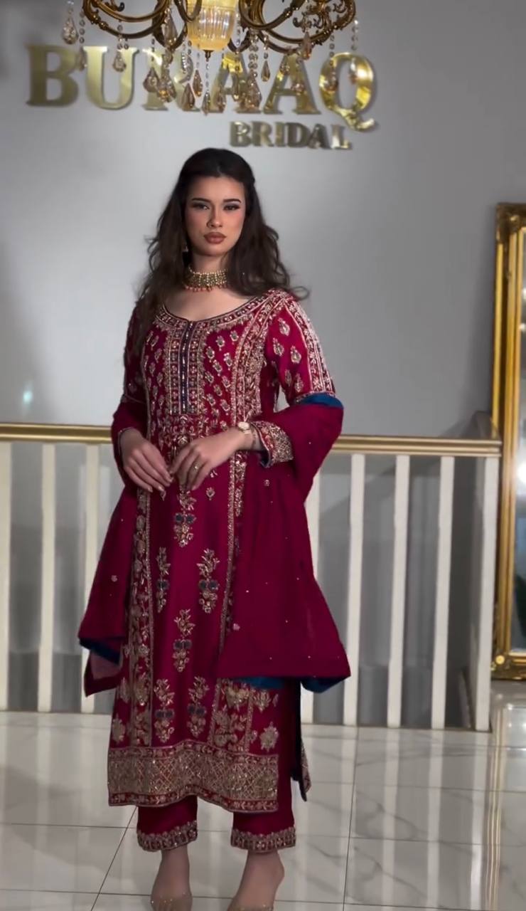 💥*Launching New Designer Party Wear Look Organza Pure Pakistani Suit , Pant and Dupatta*👌❤️