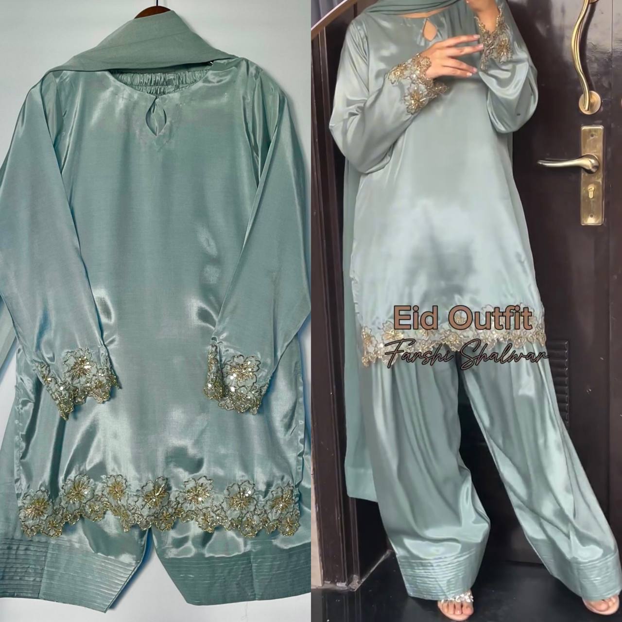 Launching new designer party wear look top with farshi salwar