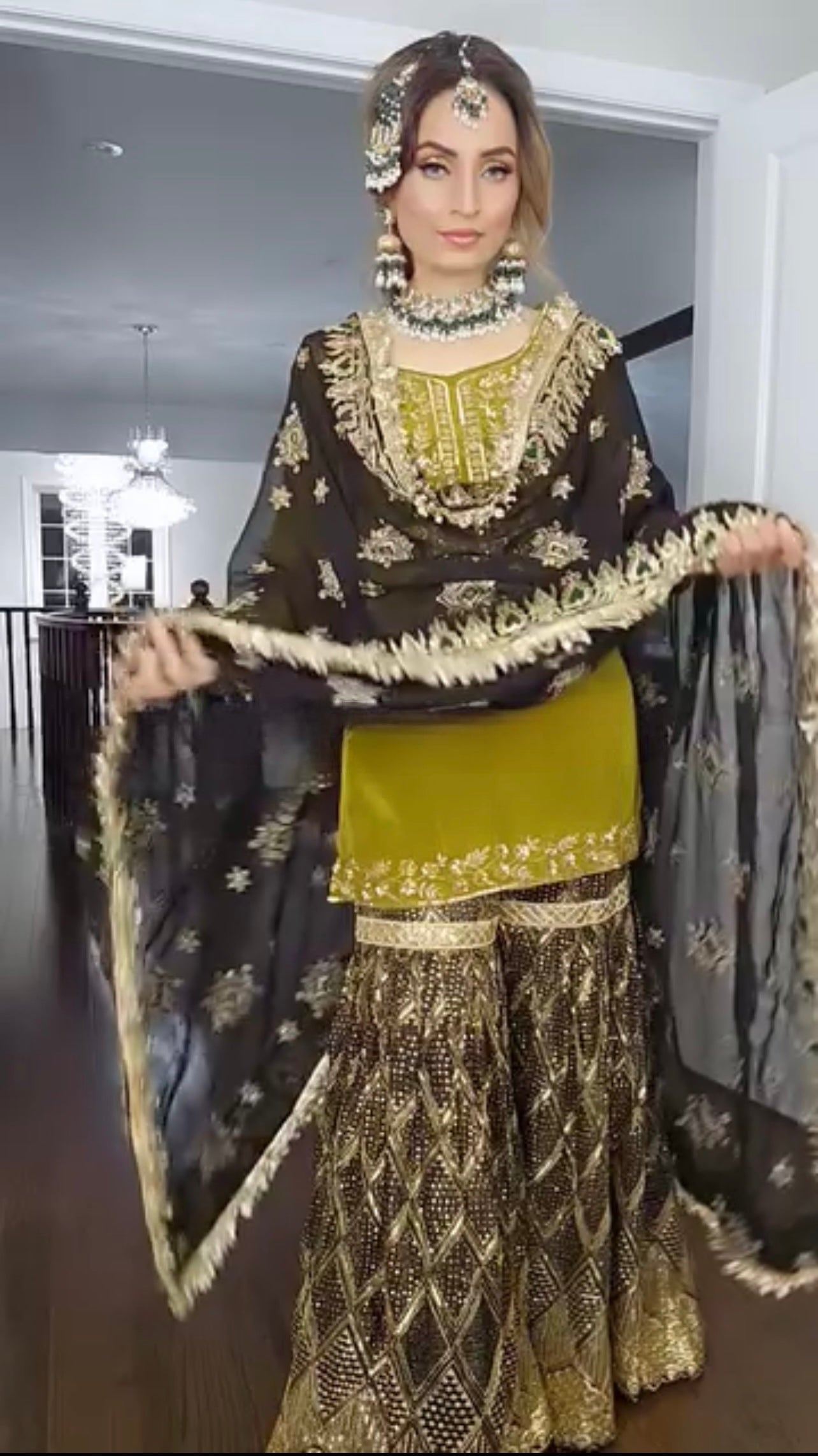 Pure Heavy Chinnon Silk With Heavy Embroidery Work
