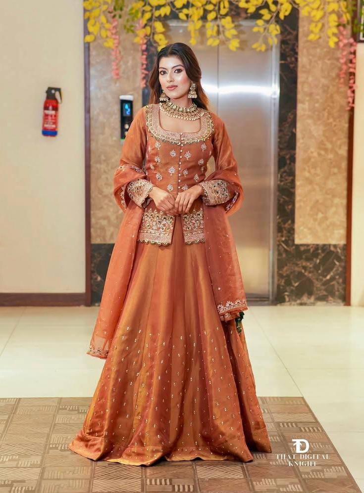 Luxurious Ethnic Lengha Suit Set with Exquisite Embroidery Work