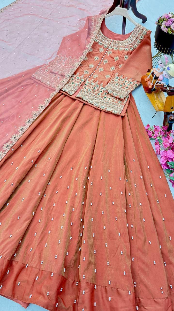 Luxurious Ethnic Lengha Suit Set with Exquisite Embroidery Work