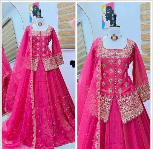 Luxurious Ethnic Lengha Suit Set with Exquisite Embroidery Work