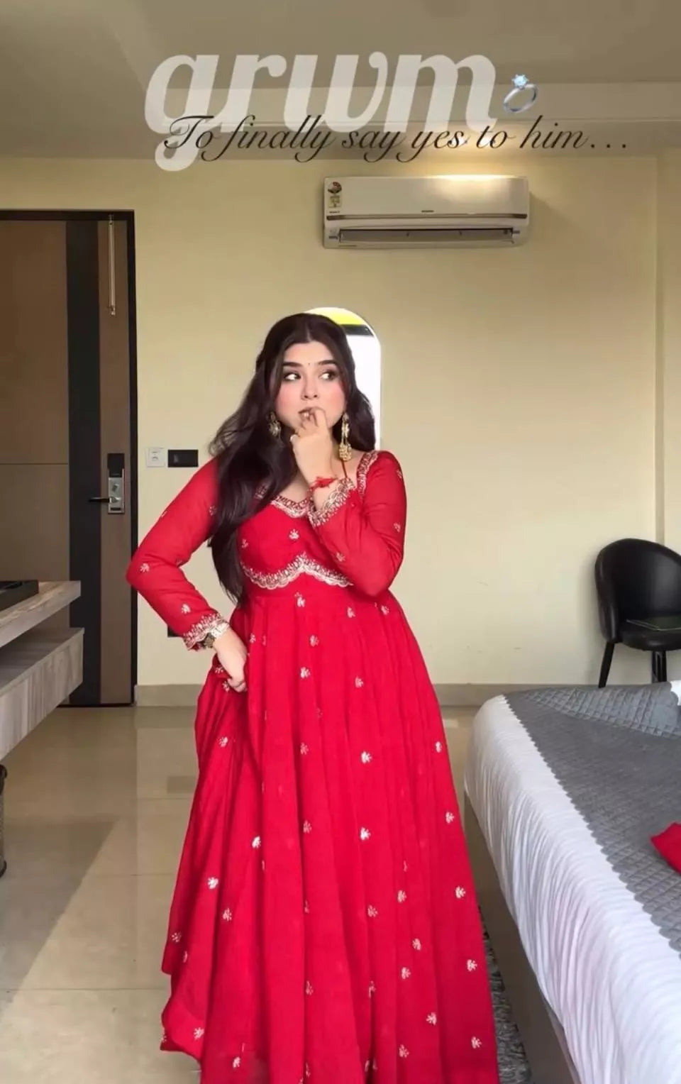 Heavy Embroidered Havy Chinon Silk Gown Set with Sequin Work