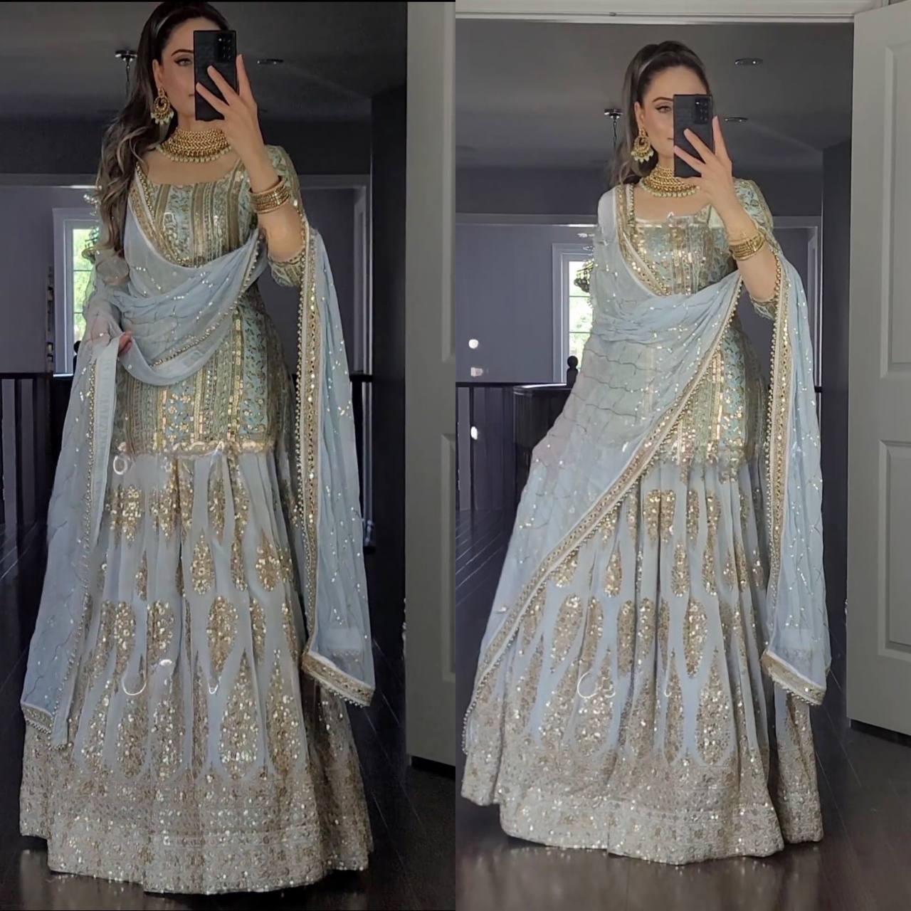 New Designer Party Wear Look Top ,Lehenga Salwar And Dupatta MF-307