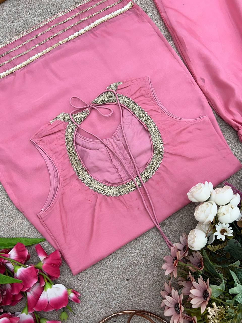 Rakhi Special Tabby Organza Kurta Sharara Set for Women – Embroidered & Mirror Work