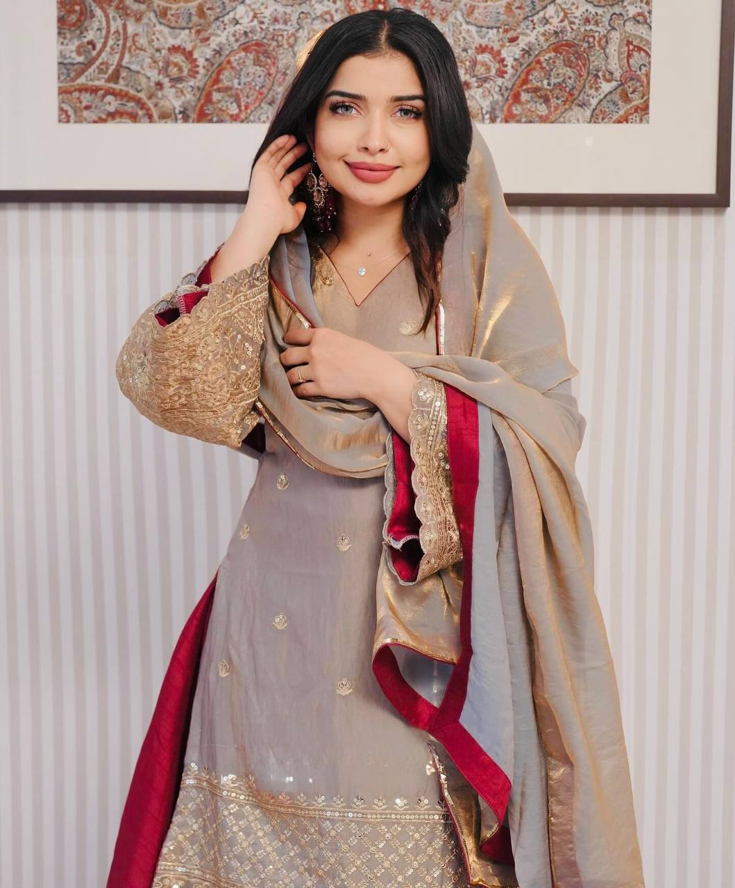 Embroidered Kurti with Lehenga & Dupatta