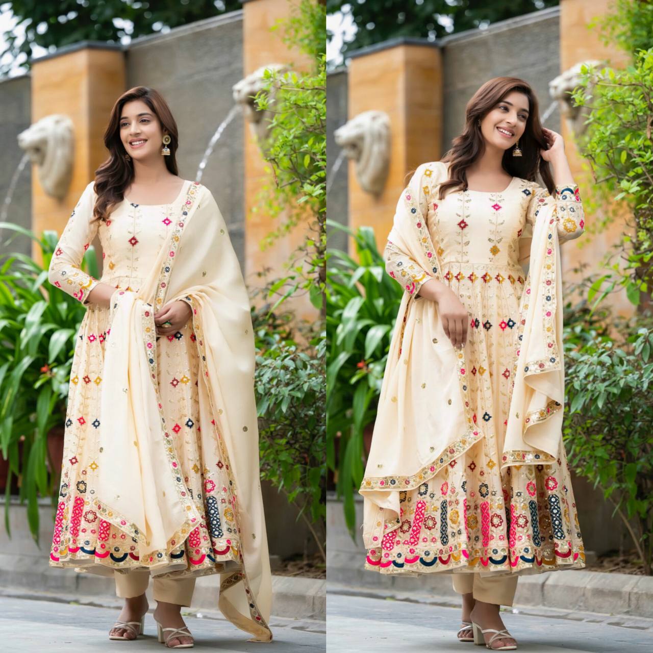 PREMIUM &amp; LUXURIOUS DESIGNER READYMADE ALIA CUT ANARKALI SUIT