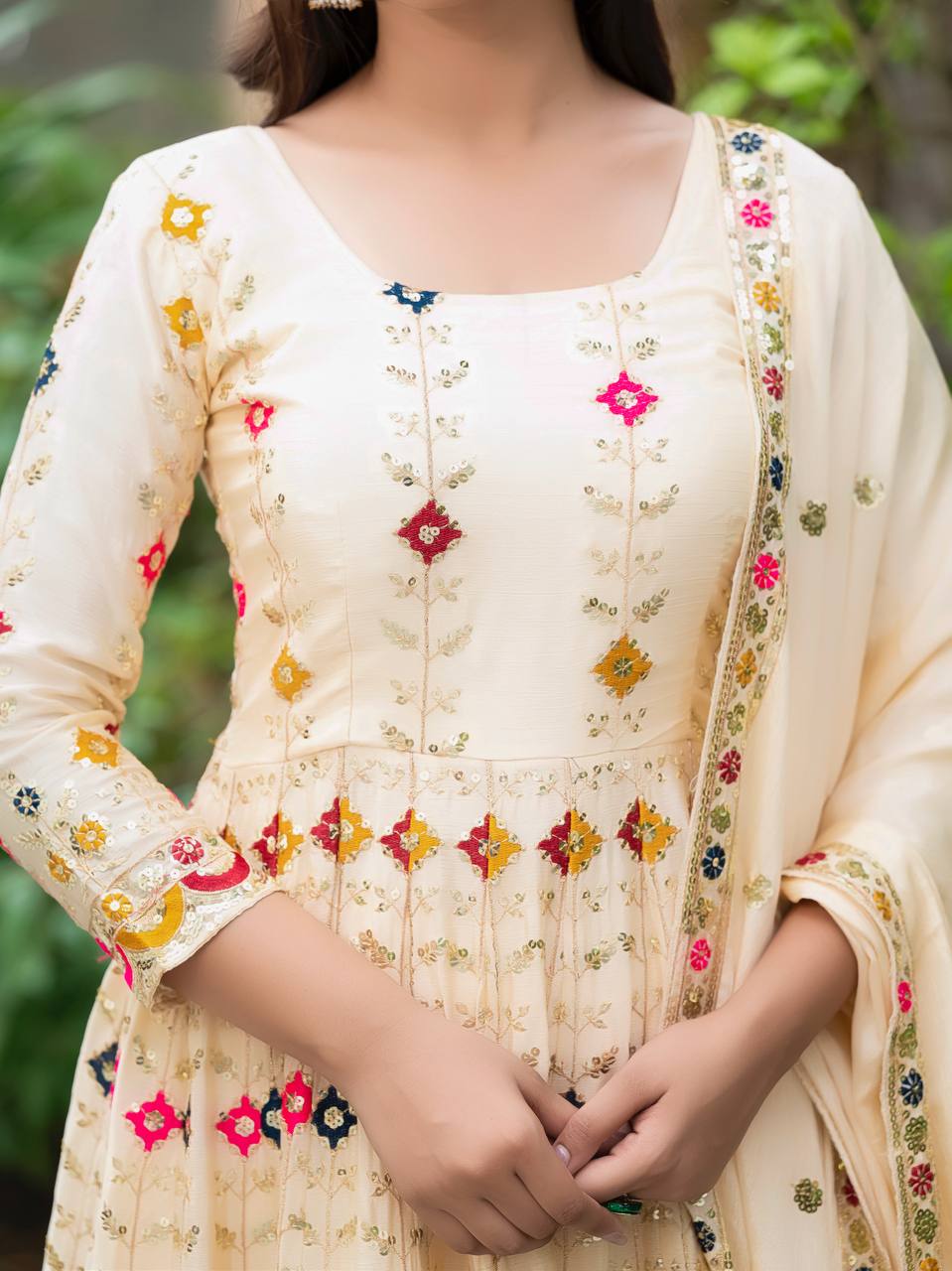 PREMIUM &amp; LUXURIOUS DESIGNER READYMADE ALIA CUT ANARKALI SUIT