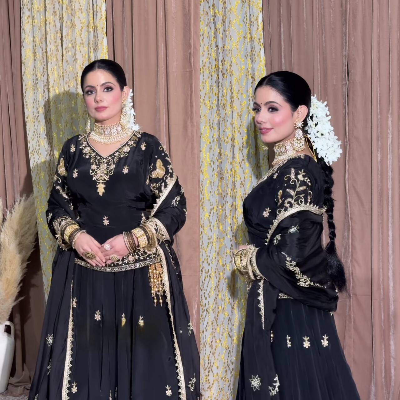 neutral Crep silk  Fancy Border Work