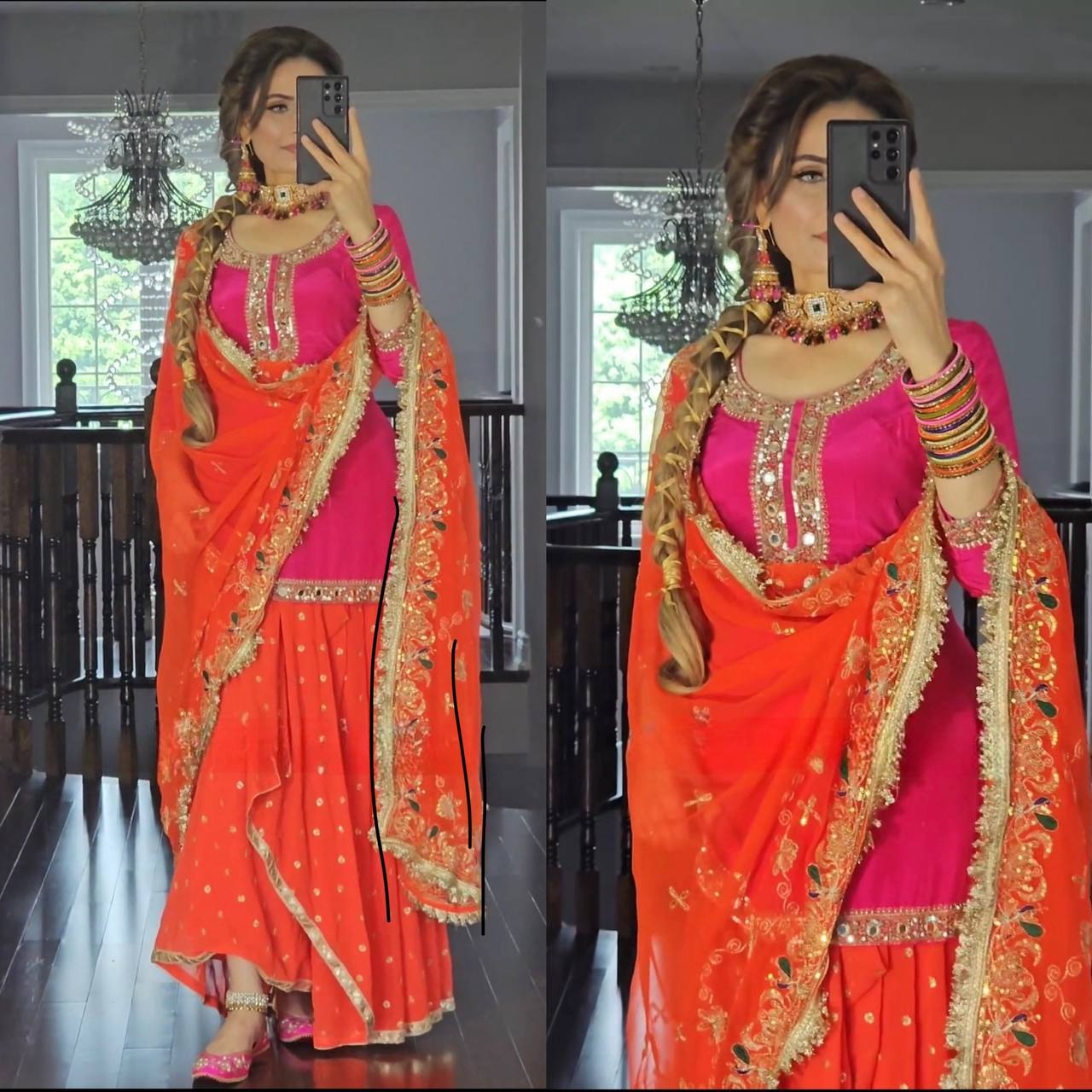 *Launching New Designer Party Wear Look Top ,Dhoti Skirt and Dupatta