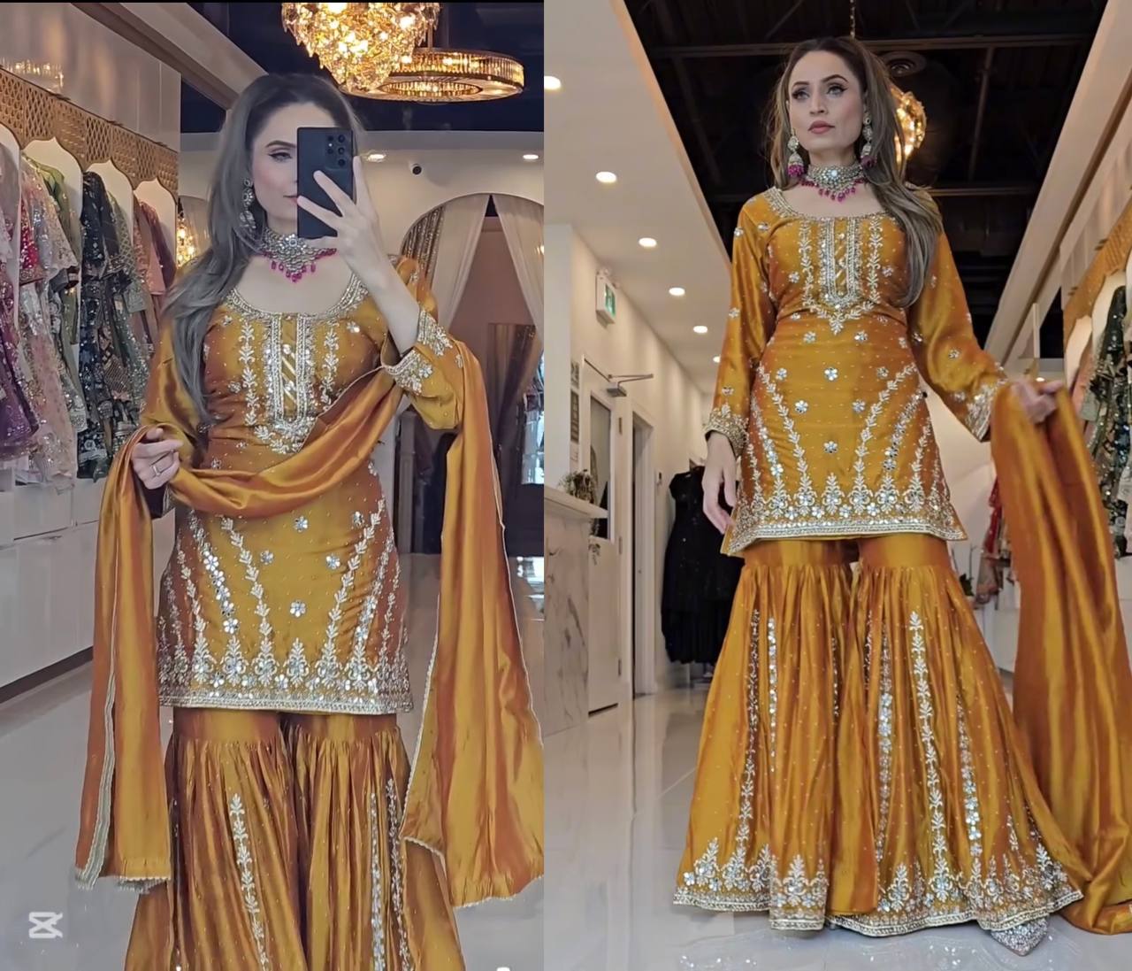 Presenting New Designer Party Wear Look Top-Plazzo and Dupatta