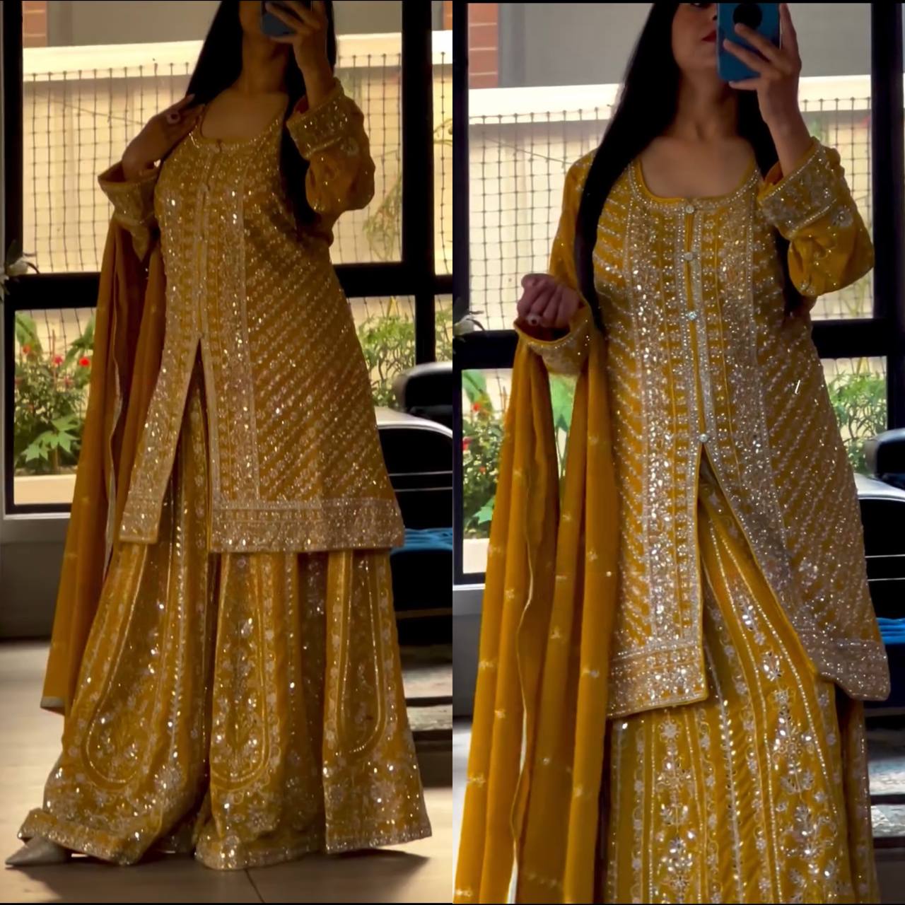 *Presenting  New Designer Party Wear Look Top-Plazzo and Dupatta With Heavy Embroidery Work*