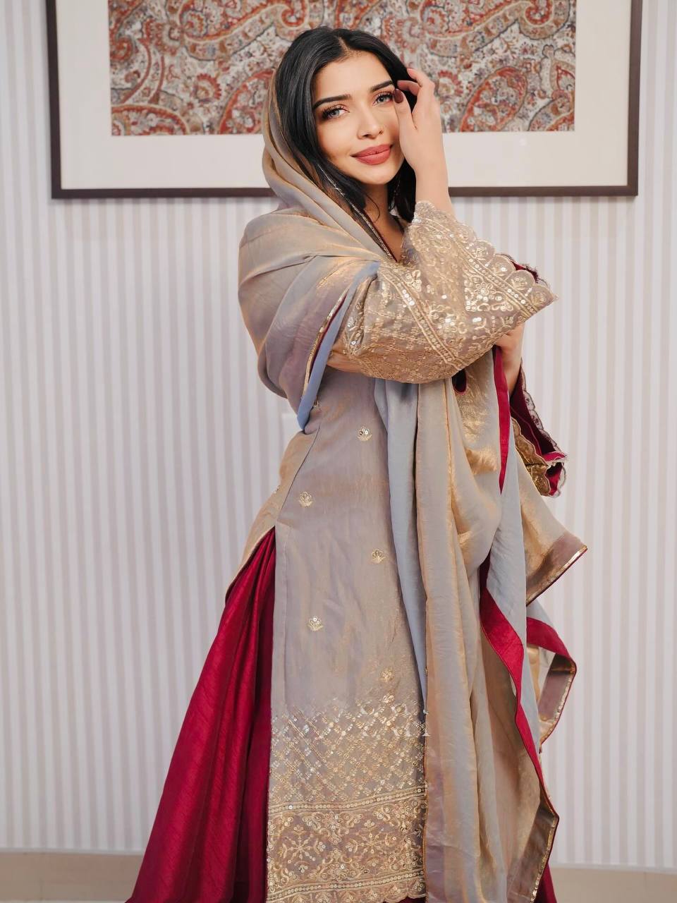 Embroidered Kurti with Lehenga & Dupatta